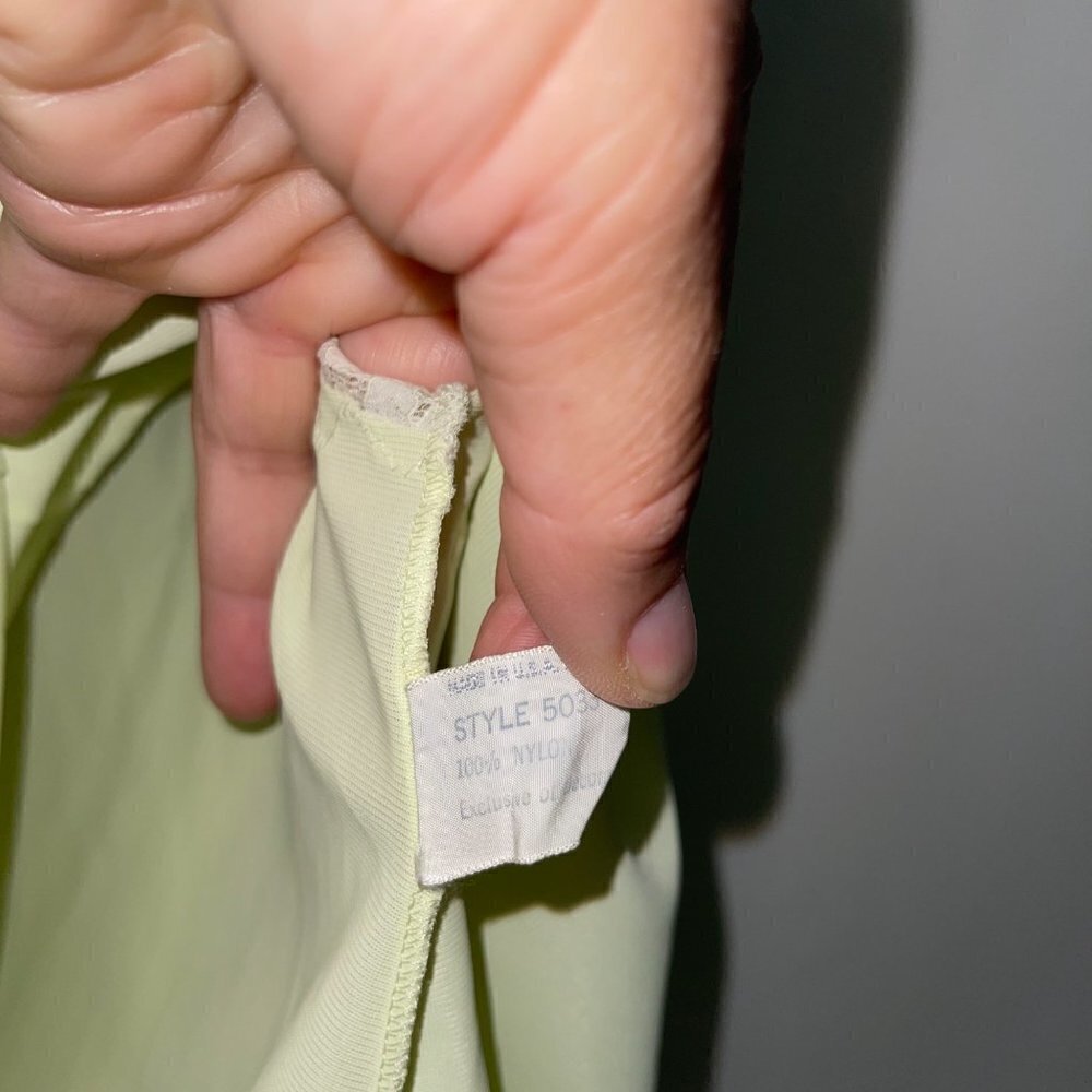 Gossard Artemis Vintage Womens Nightgown Size Small Green Baby Doll Nylon - Picture 6 of 12